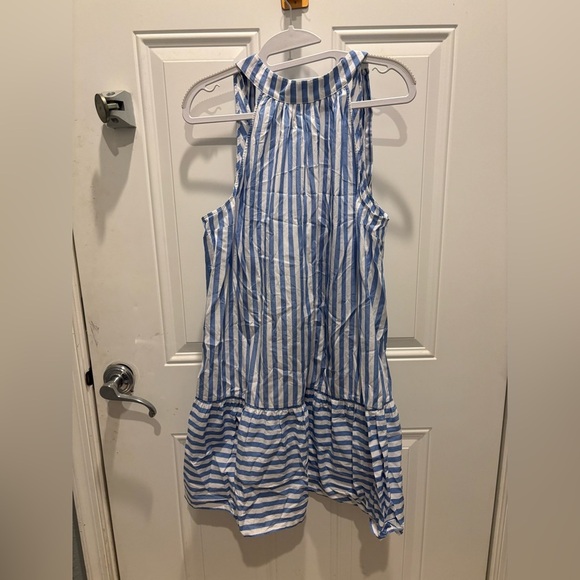 Staud Marlowe Blue and White Dress in Sea Stripe - Picture 3 of 6